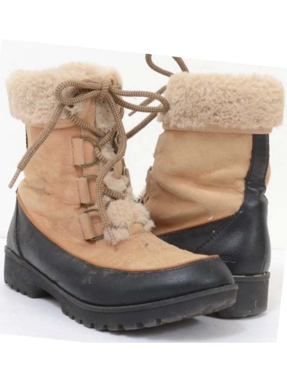 JBU by Jambu Southgate (Tan) Women's 7M Faux Fur Vegan Lace Up Winter Boots